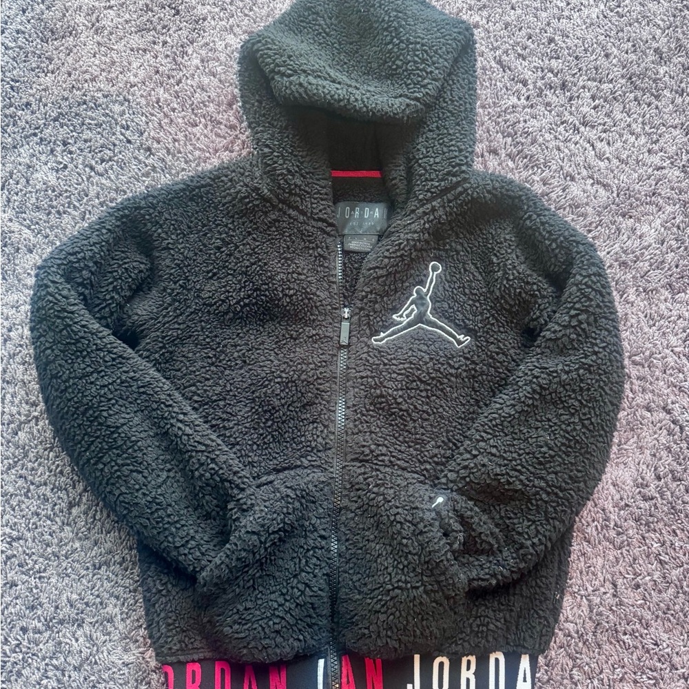 Jordan Kids Black Sherpa Hoodie
